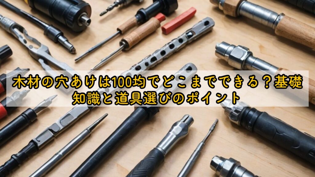 木材の穴あけは100均でどこまでできる?基礎知識と道具選びのポイント