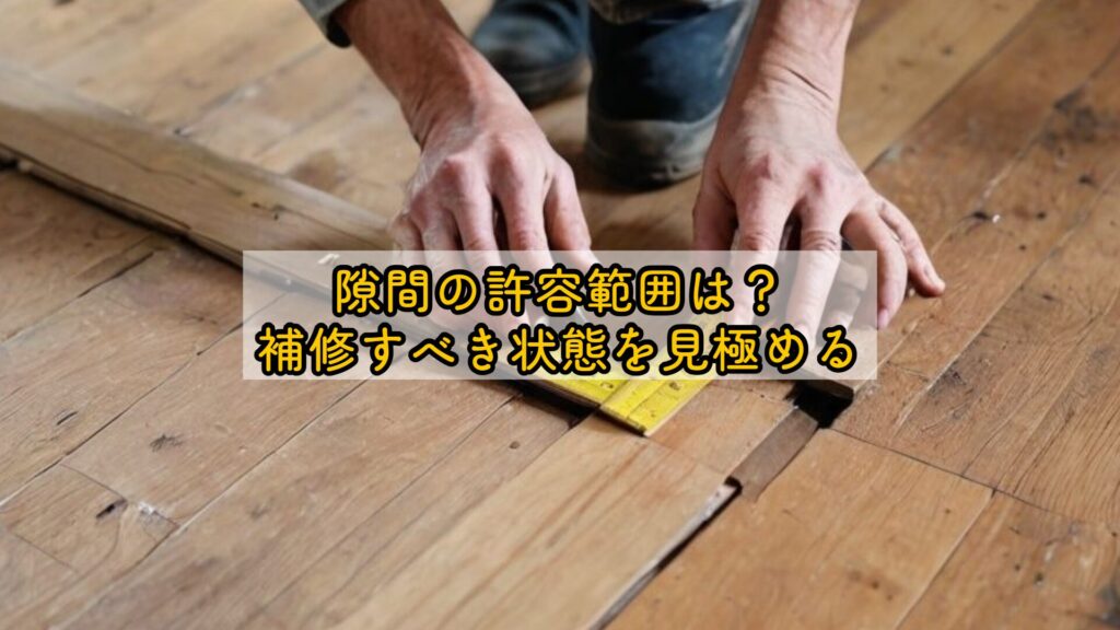 隙間の許容範囲は?補修すべき状態を見極める