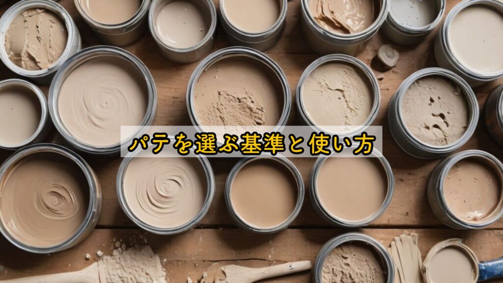 パテを選ぶ基準と使い方