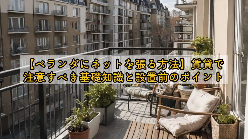 【ベランダにネットを張る方法】賃貸で注意すべき基礎知識と設置前のポイント