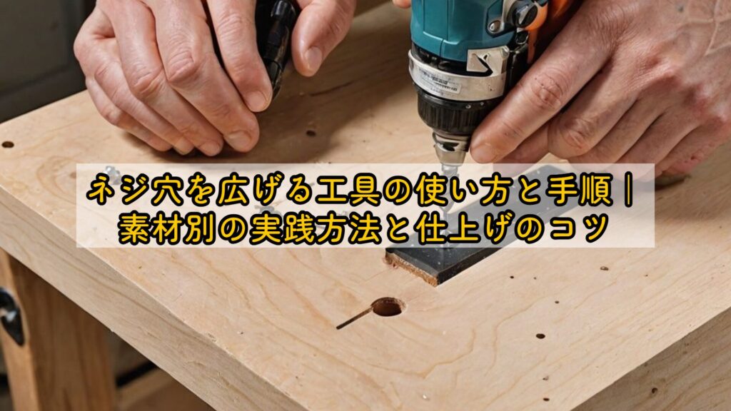 ネジ穴を広げる工具の使い方と手順|素材別の実践方法と仕上げのコツ