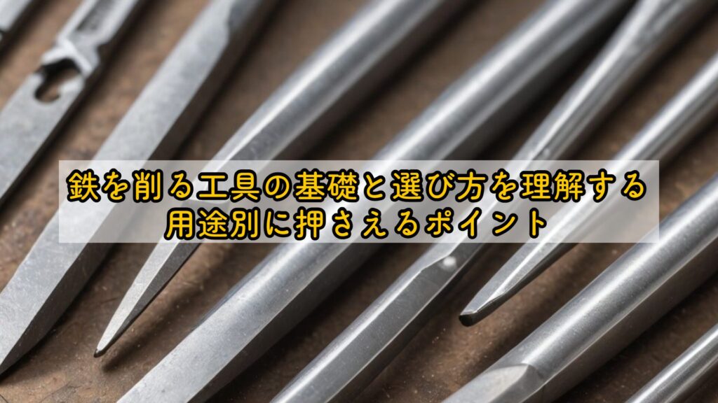 鉄を削る工具の基礎と選び方を理解する：用途別に押さえるポイント
