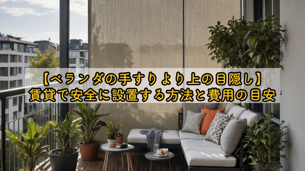 【ベランダの手すりより上の目隠し】賃貸で安全に設置する方法と費用の目安