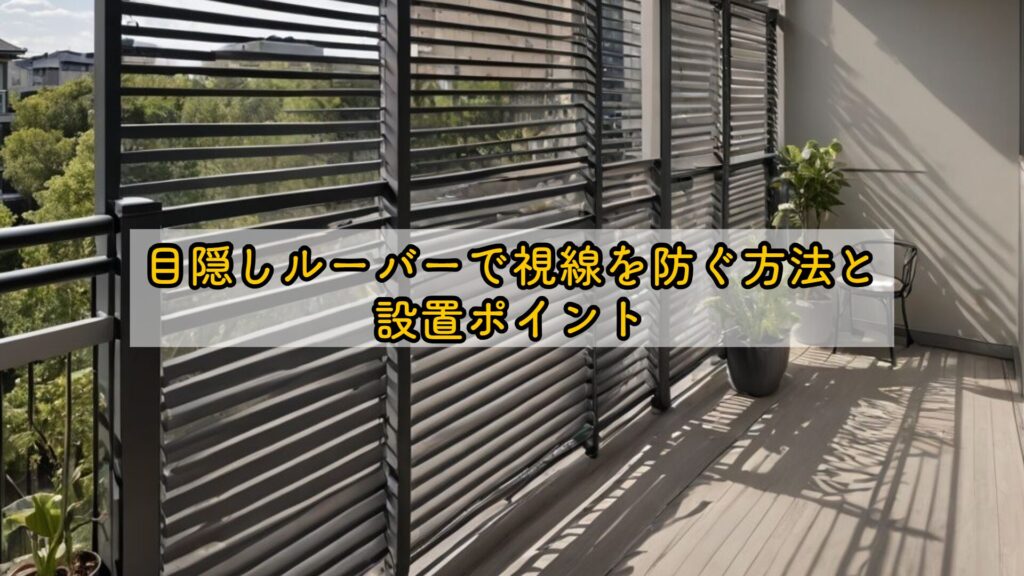 目隠しルーバーで視線を防ぐ方法と設置ポイント