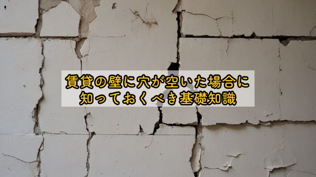 賃貸の壁に穴が空いた場合に知っておくべき基礎知識