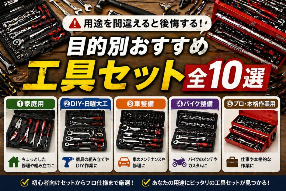 工具セットおすすめランキング2026! 初心者・DIY・車整備など用途別に厳選10選 | DIY Lab