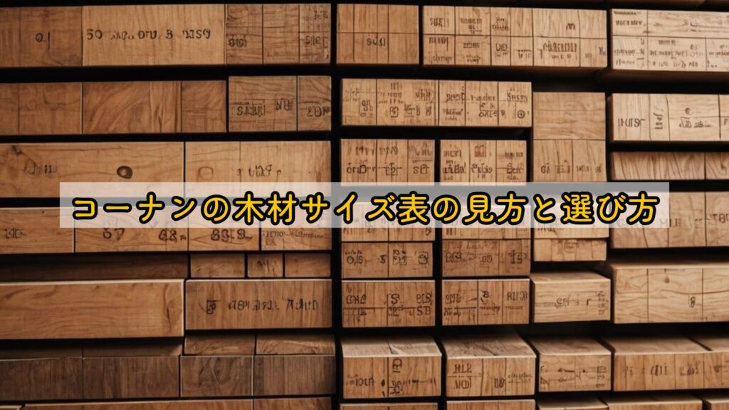 コーナンの木材サイズ表の見方と選び方