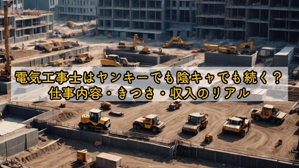 電気工事士はヤンキーでも陰キャでも続く？仕事内容・きつさ・収入のリアル