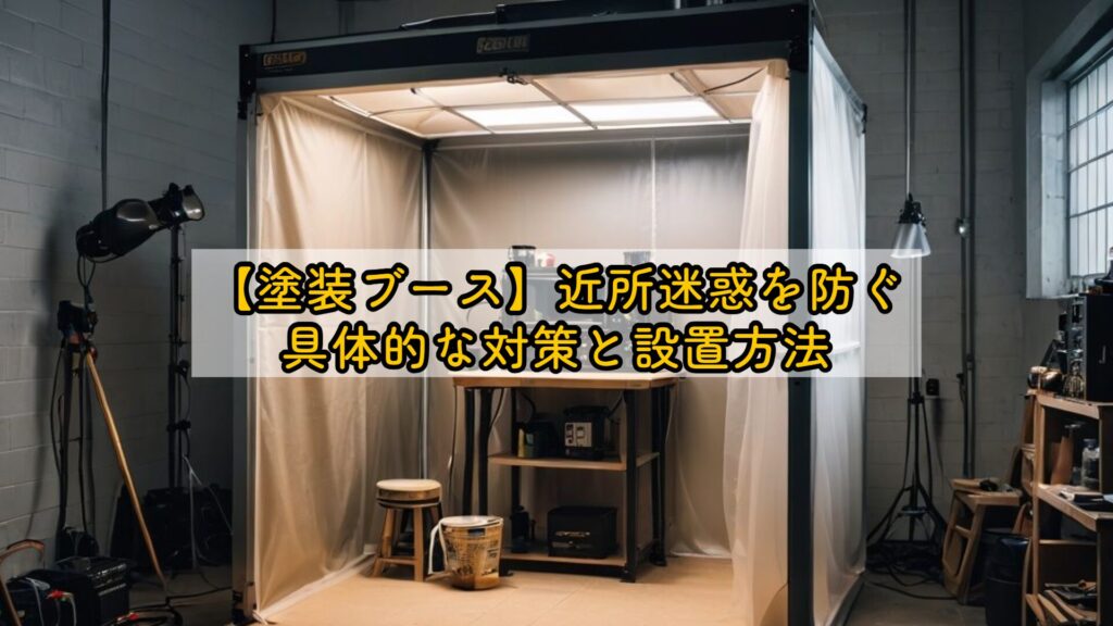 【塗装ブース】近所迷惑を防ぐ具体的な対策と設置方法