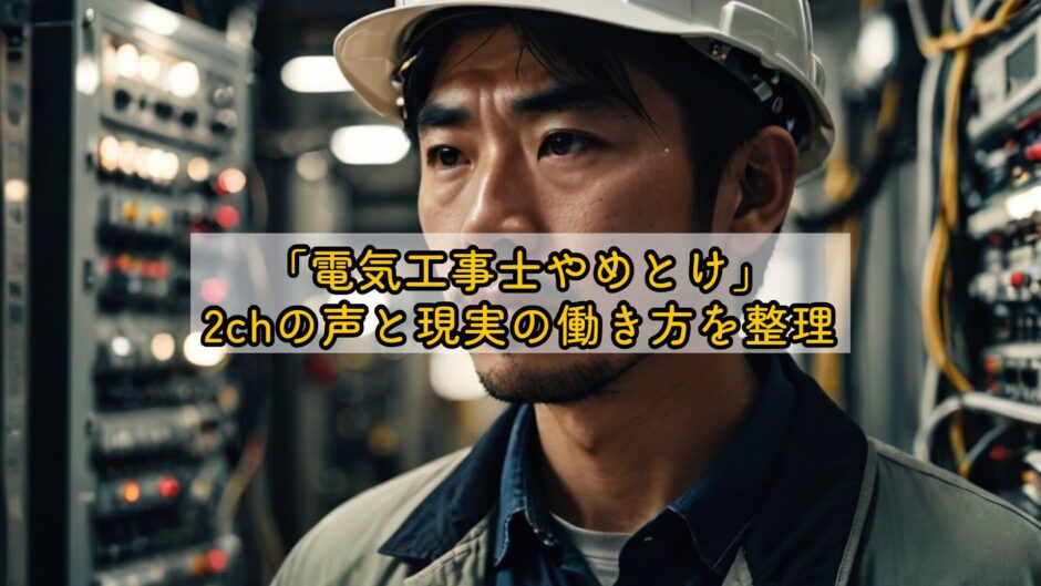 「電気工事士やめとけ」2chの声と現実の働き方を整理