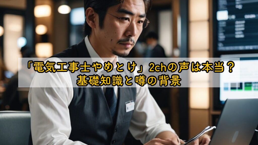 「電気工事士やめとけ」2chの声は本当？基礎知識と噂の背景