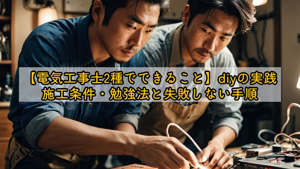 【電気工事士2種でできること】diyの実践|施工条件・勉強法と失敗しない手順