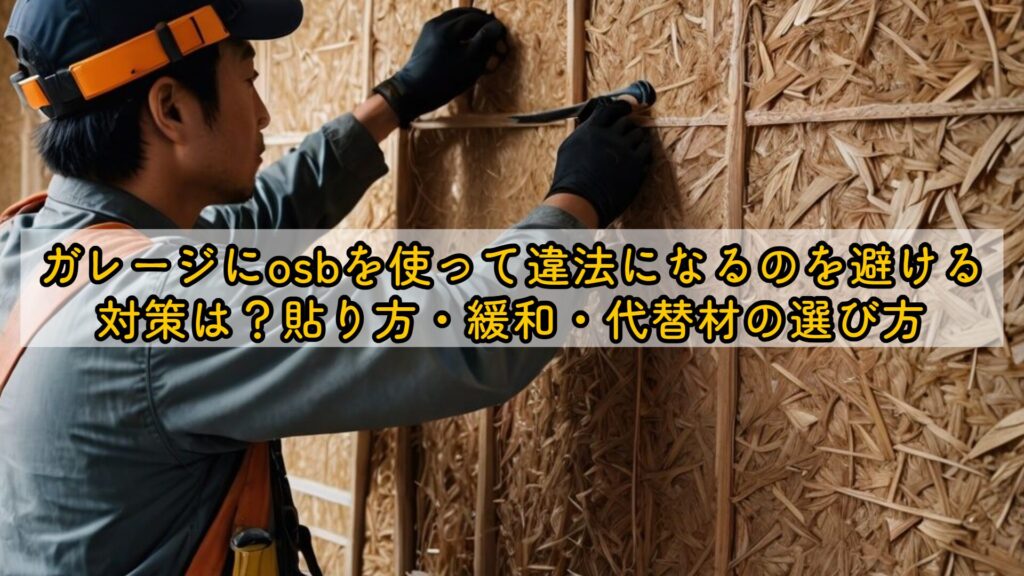 ガレージにosbを使って違法になるのを避ける対策は？貼り方・緩和・代替材の選び方