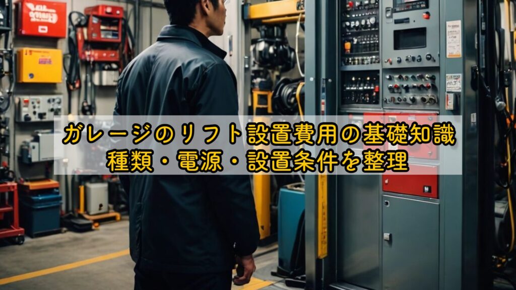 ガレージのリフト設置費用の基礎知識：種類・電源・設置条件を整理
