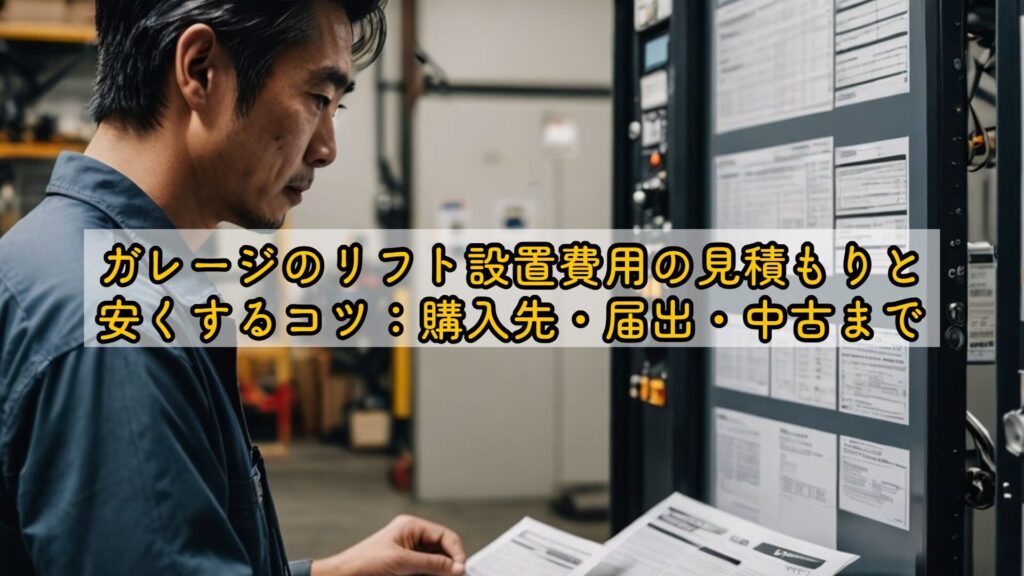 ガレージのリフト設置費用の見積もりと安くするコツ：購入先・届出・中古まで