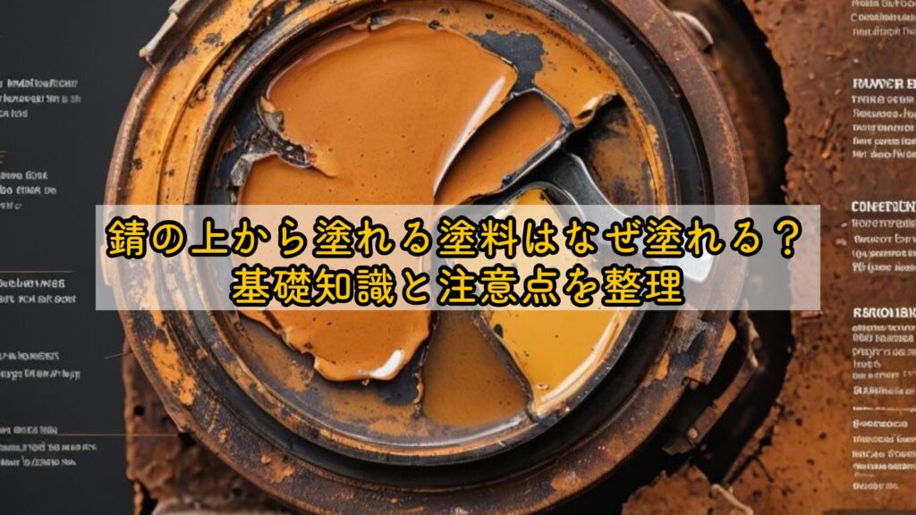 錆の上から塗れる塗料はなぜ塗れる?基礎知識と注意点を整理