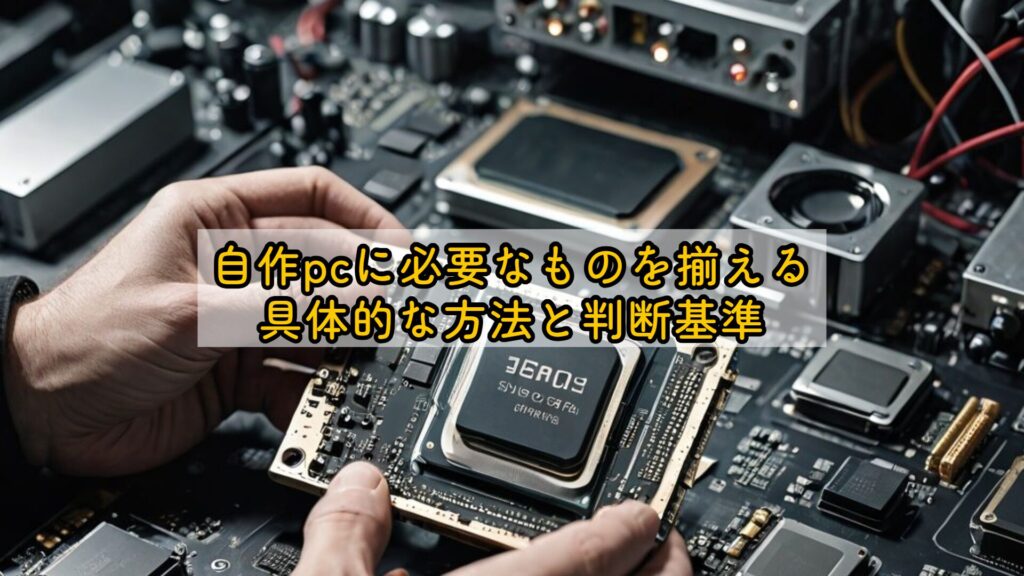 自作pcに必要なものを揃える具体的な方法と判断基準