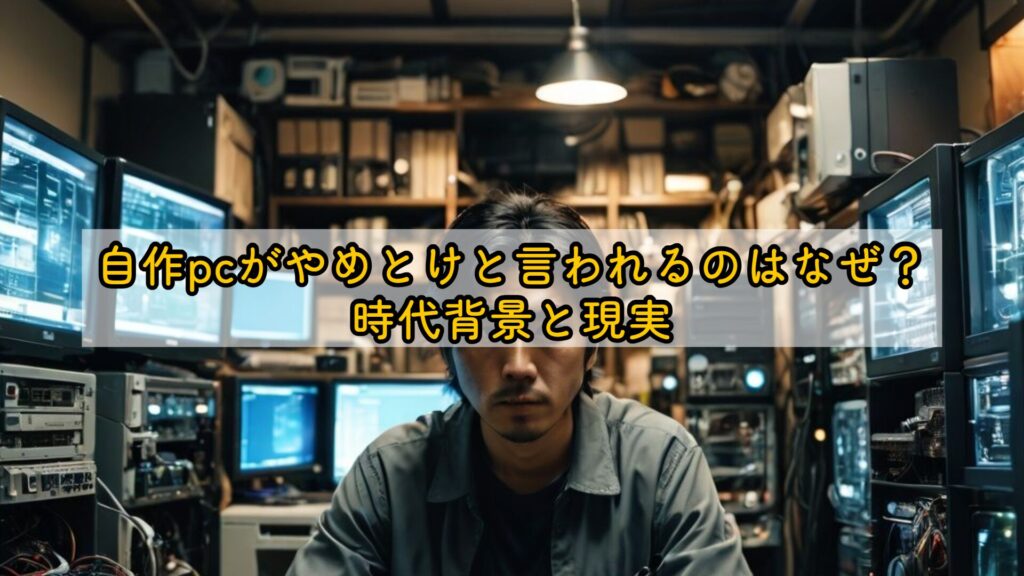 自作pcがやめとけと言われるのはなぜ?時代背景と現実