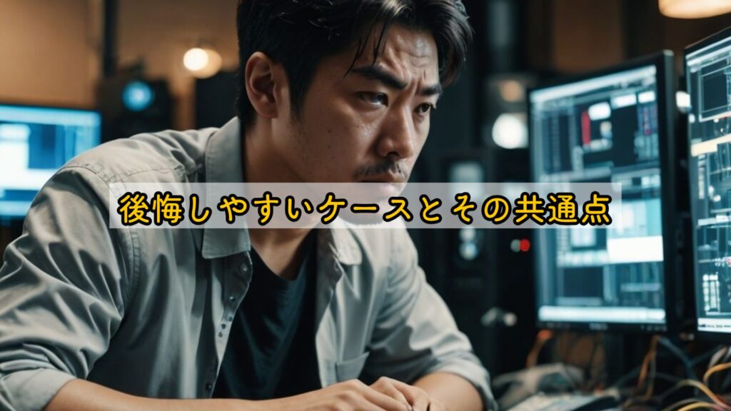 後悔しやすいケースとその共通点