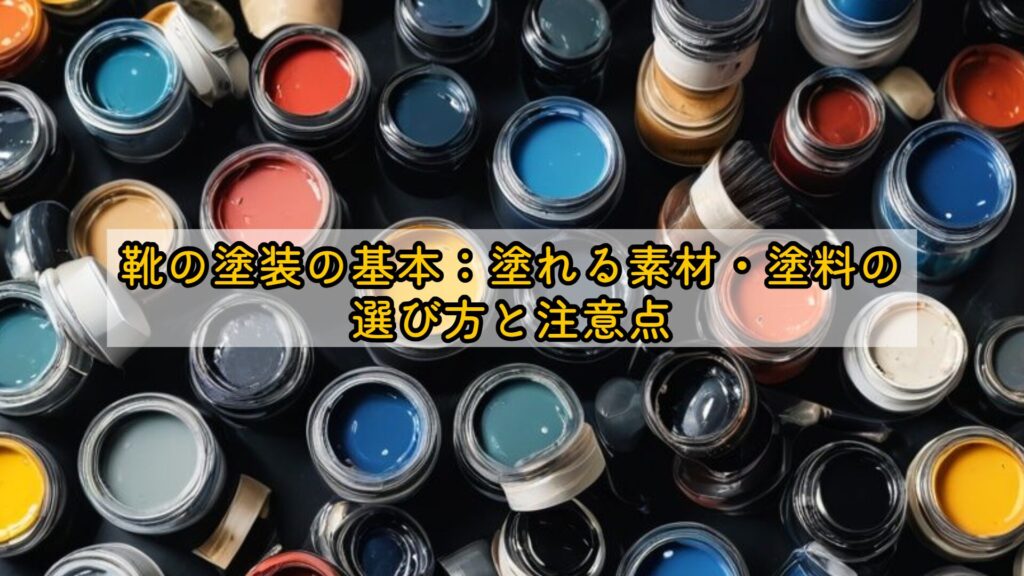 靴の塗装の基本:塗れる素材・塗料の選び方と注意点