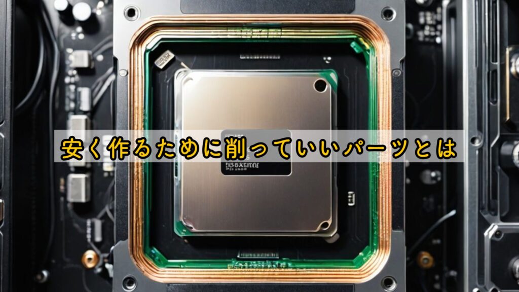 安く作るために削っていいパーツとは