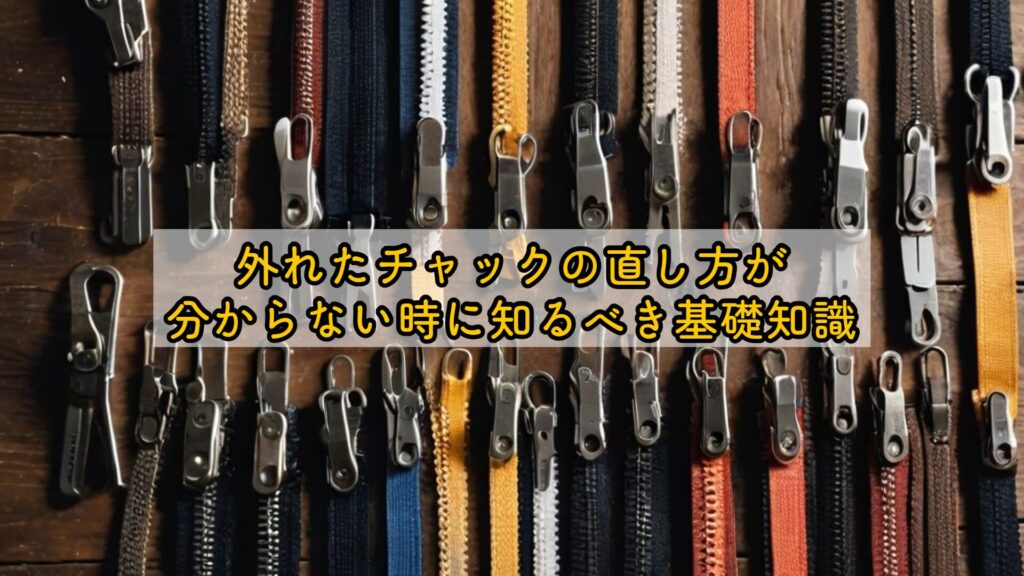 外れたチャックの直し方が分からない時に知るべき基礎知識