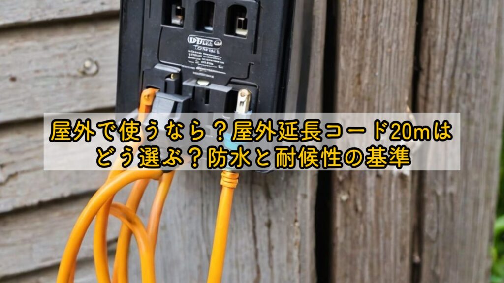 屋外で使うなら？屋外延長コード20mはどう選ぶ？防水と耐候性の基準
