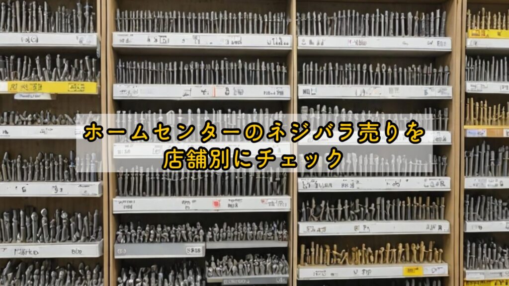 ホームセンターのネジバラ売りを店舗別にチェック
