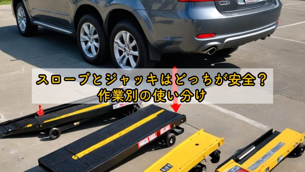 スロープとジャッキはどっちが安全？作業別の使い分け