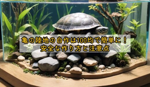 亀の陸地の自作は100均で簡単に！安全な作り方と注意点