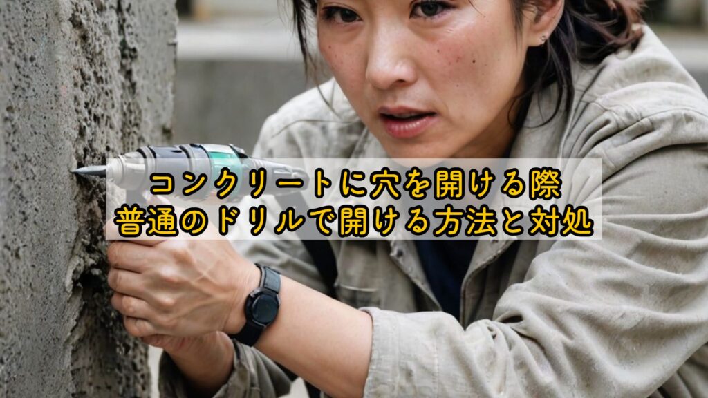 コンクリートに穴を開ける際、普通のドリルで開ける方法と対処