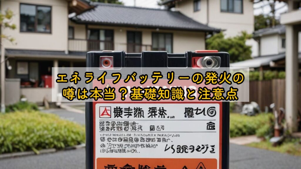 エネライフバッテリーの発火の噂は本当？基礎知識と注意点