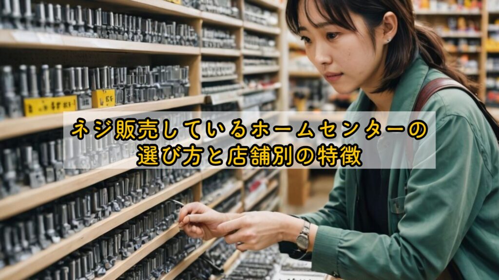 ネジ販売しているホームセンターの選び方と店舗別の特徴