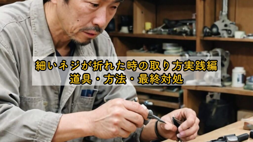 細いネジが折れた時の取り方実践編｜道具・方法・最終対処