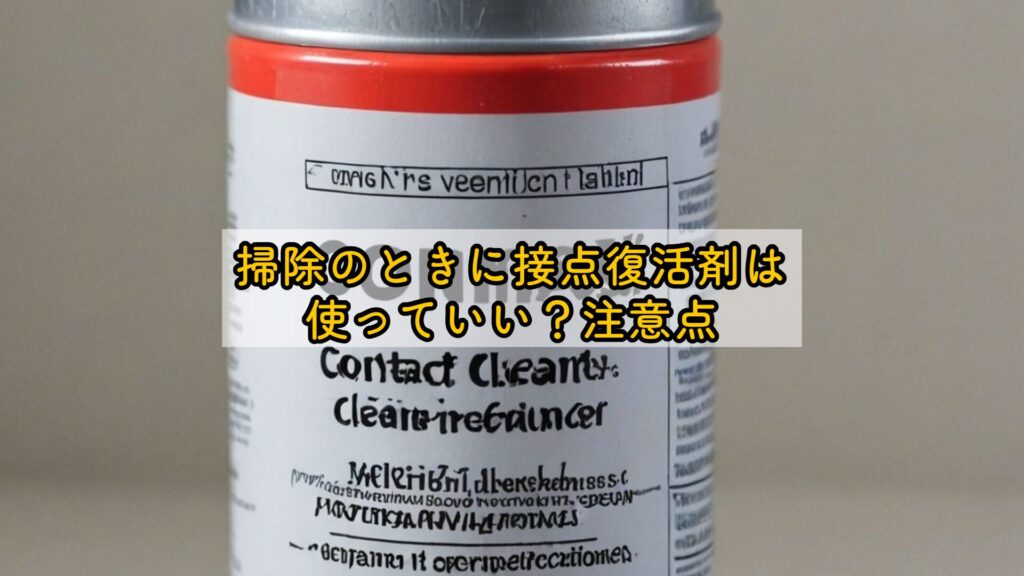 掃除のときに接点復活剤は使っていい？注意点