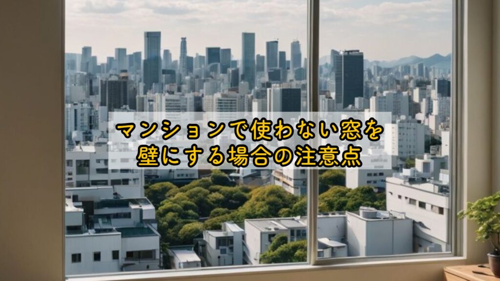 マンションで使わない窓を壁にする場合の注意点