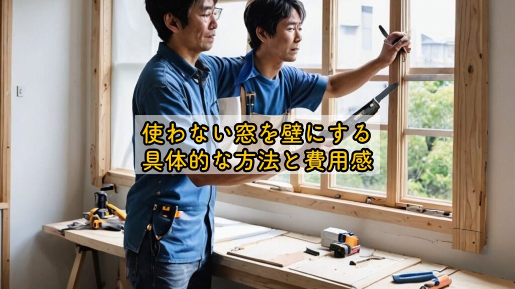 使わない窓を壁にする具体的な方法と費用感