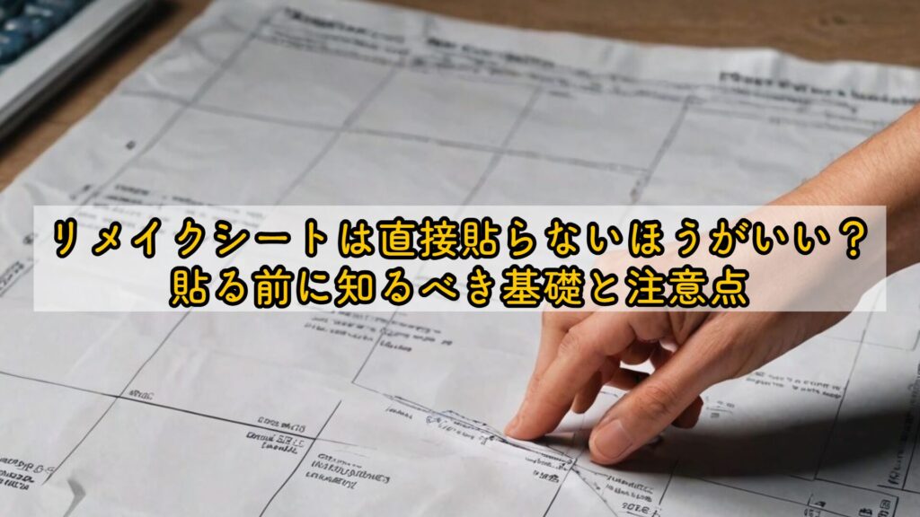 リメイクシートは直接貼らないほうがいい？貼る前に知るべき基礎と注意点