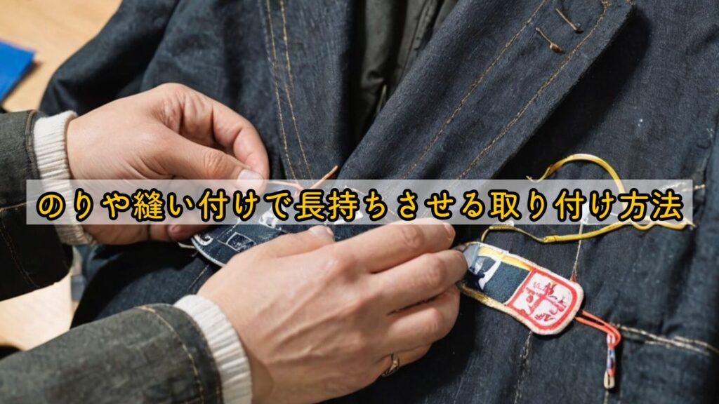 のりや縫い付けで長持ちさせる取り付け方法